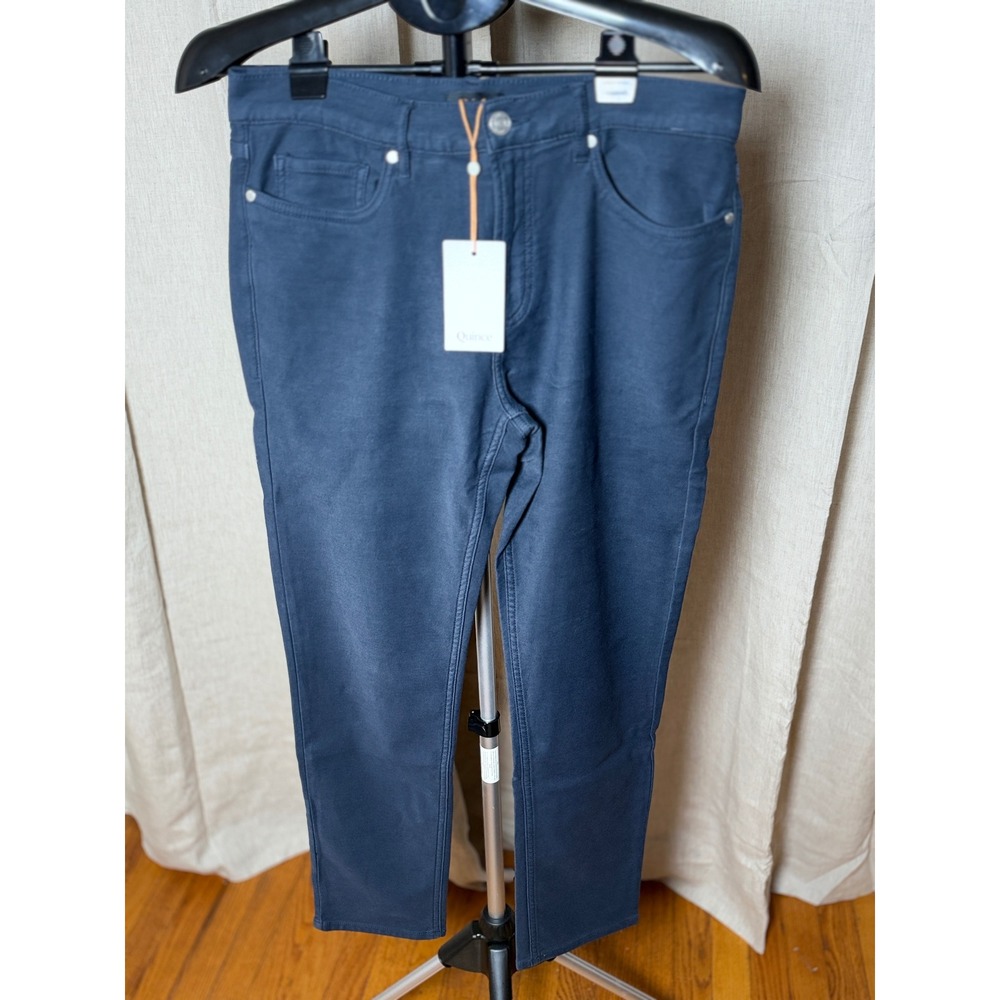 Quince French Terry 5 Pocket Pants Men's 30x30 Deep Navy Slim Stretch NWT